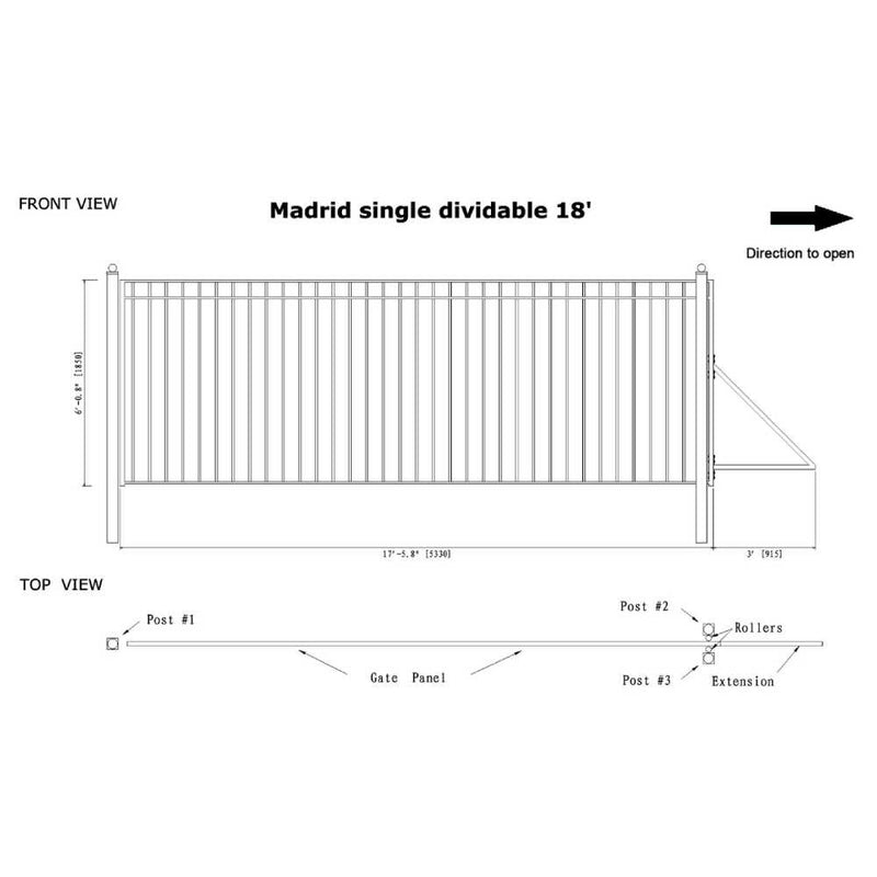 ALEKO Madrid Style Steel Sliding Driveway Gate (SAK23857)-SASKBY