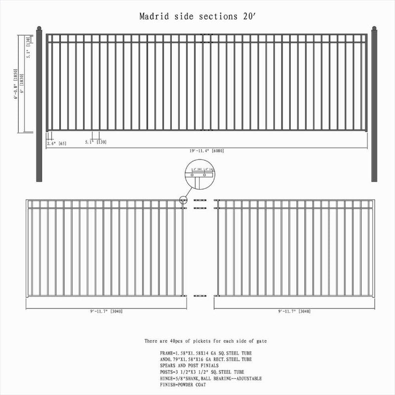 ALEKO Madrid Style Steel Sliding Driveway Gate (SAK23857)-SASKBY