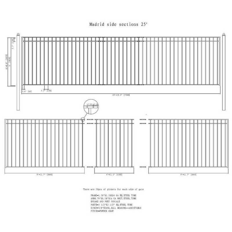 ALEKO Madrid Style Steel Sliding Driveway Gate (SAK23857)-SASKBY