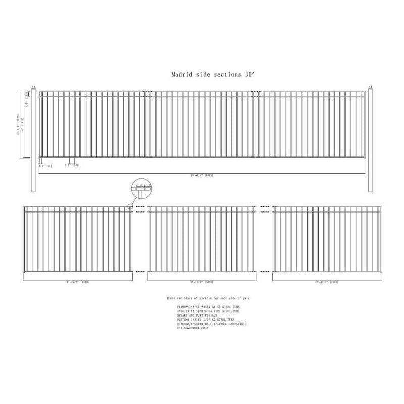 ALEKO Madrid Style Steel Sliding Driveway Gate (SAK23857)-SASKBY