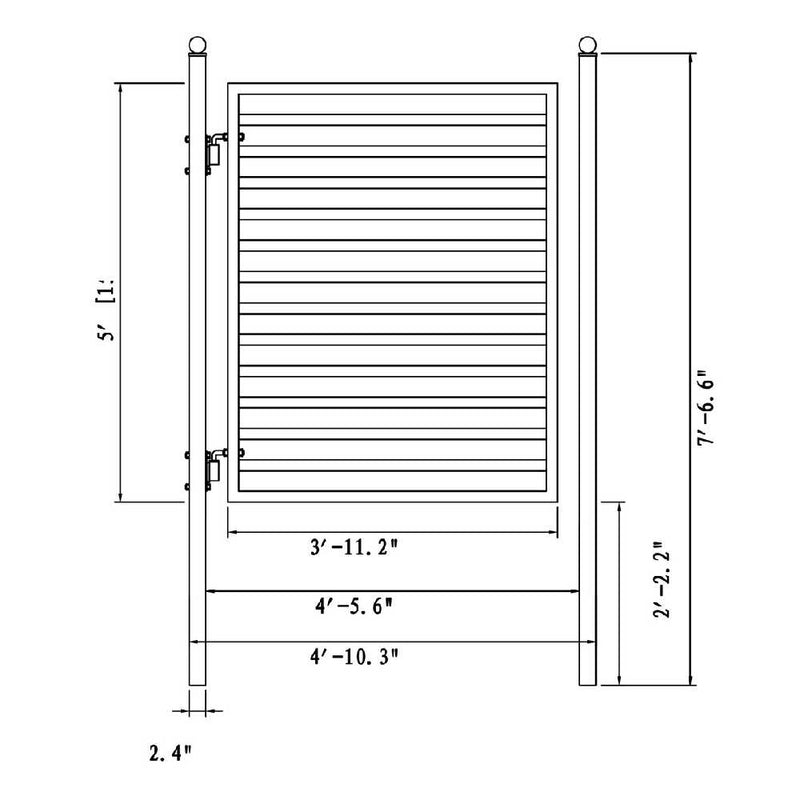 ALEKO MILAN Steel Pedestrian Gate, 5FT (SAK41975)-SAKSBY