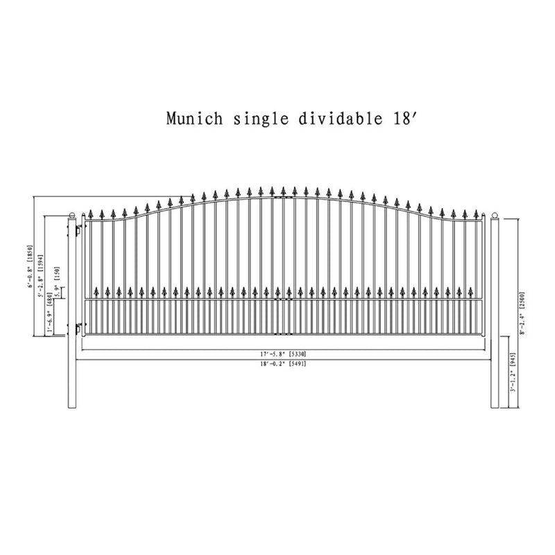 ALEKO Munich Style Steel Single Swing Driveway Gate (SAK82467)-SAK