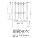 ALEKO OSLO Style Steel Pedestrian Gate, 5FT (SAK45920)-SAKSBY