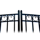 [12-18FT] Aleko Paris Style Steel Premium Dual Swing Driveway Gate [DGPARD-AP] (SAK97031) - Saksby Wholesale - Top Middle View