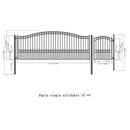 ALEKO Paris Style Steel Single Swing Driveway Gate With Pedestrian Gate (SAK54729)-SAKSBY