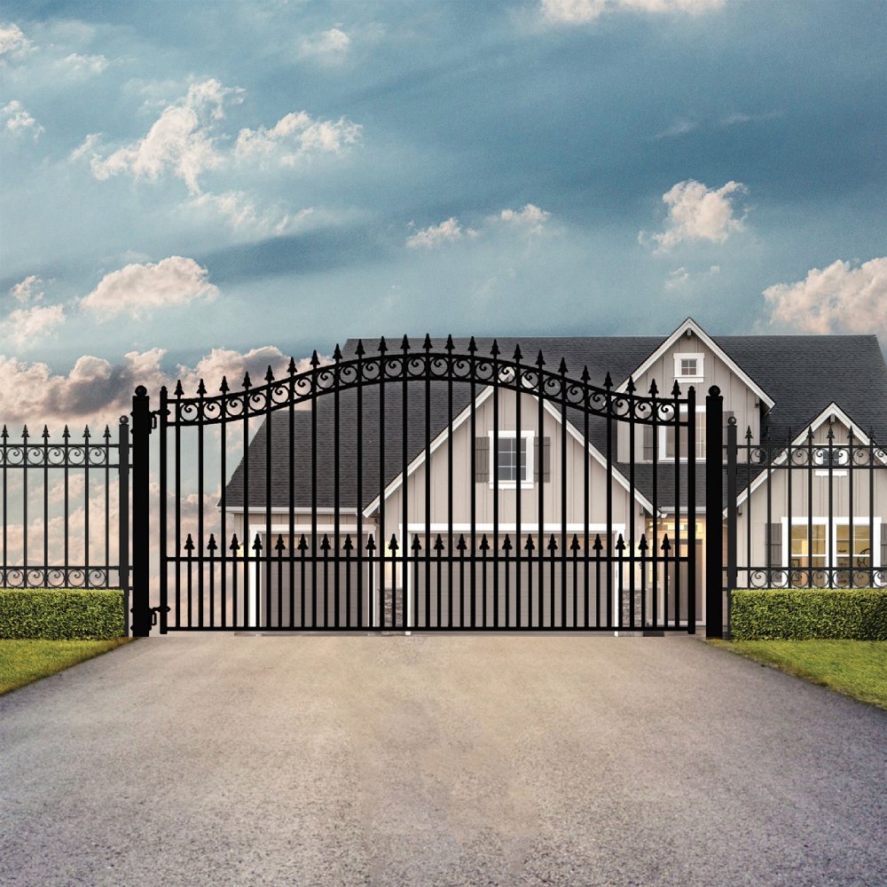 ALEKO Prague Style Steel Single Swing Driveway Gate (SAK96420)-SAKSBY