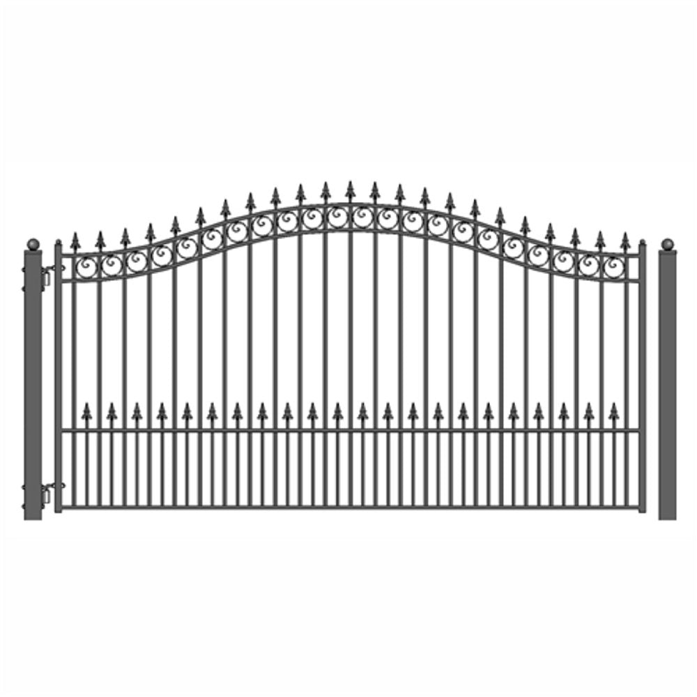 ALEKO Prague Style Steel Single Swing Driveway Gate (SAK96420)-SAKSBY