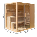 ALEKO 6-Person Premium Canadian Hemlock Indoor Wet Dry Sauna With LED Lights (SAK83174)