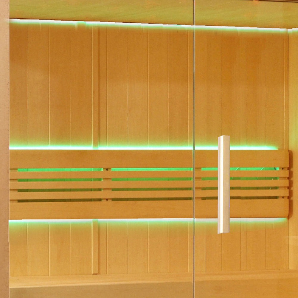 Aleko 6-Person Premium Canadian Hemlock Indoor Wet Dry Sauna With LED Lights (SAK83174)