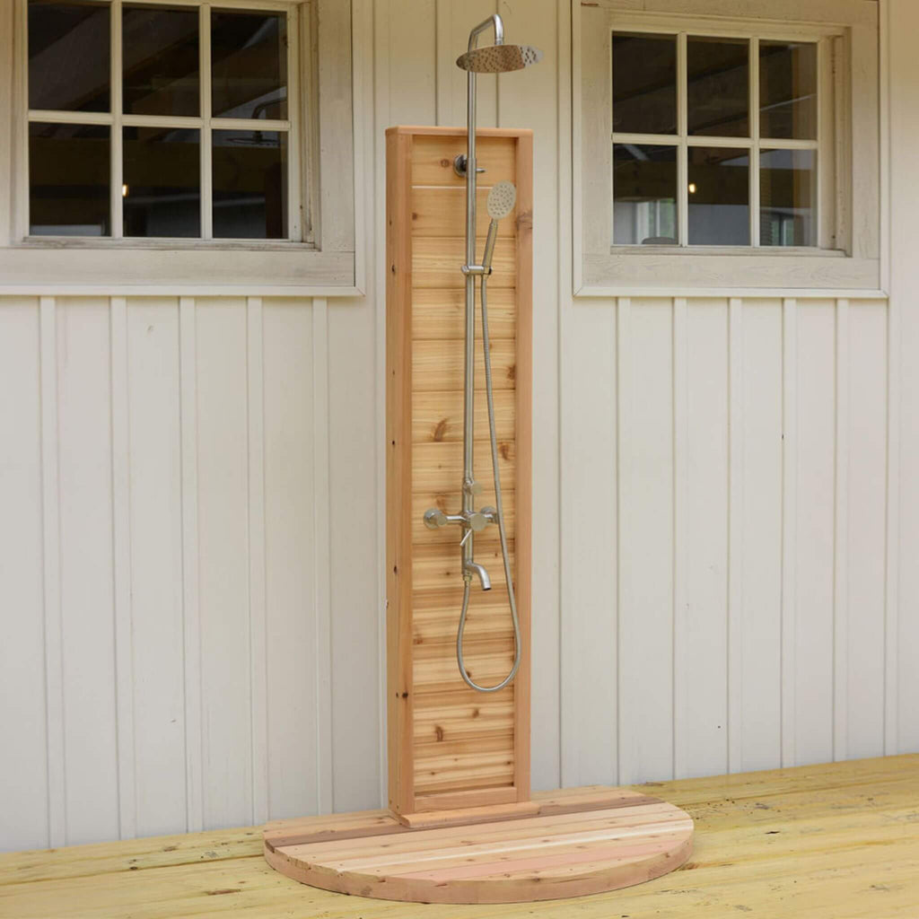 Aleko Premium Tower Rinse Outdoor Western Red Cedar Shower, 78-Inch [SHCEDFL-AP] (SAK72468) - Saksby Wholesale - Product Preview