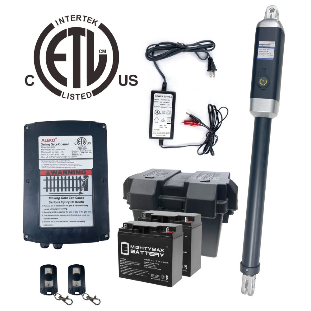 ALEKO Single Swing Gate Operator Back Up Kit ACC2 [GG650U/AS650U] (SAK58314)-SAKSBY