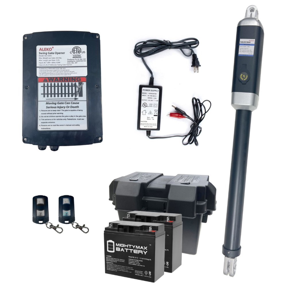 ALEKO Single Swing Gate Operator Back Up Kit ACC2 [GG650U/AS650U] (SAK58314)-SAKSBY