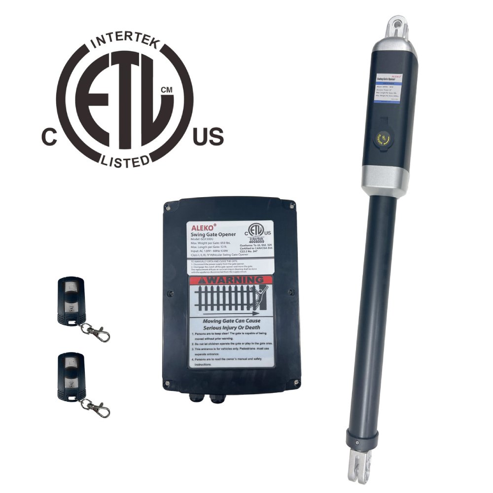 ALEKO Single Swing Gate Operator ETL Listed Basic Kit [GG450/AS450 AC/DC] (SAK25481)-SAKSBY