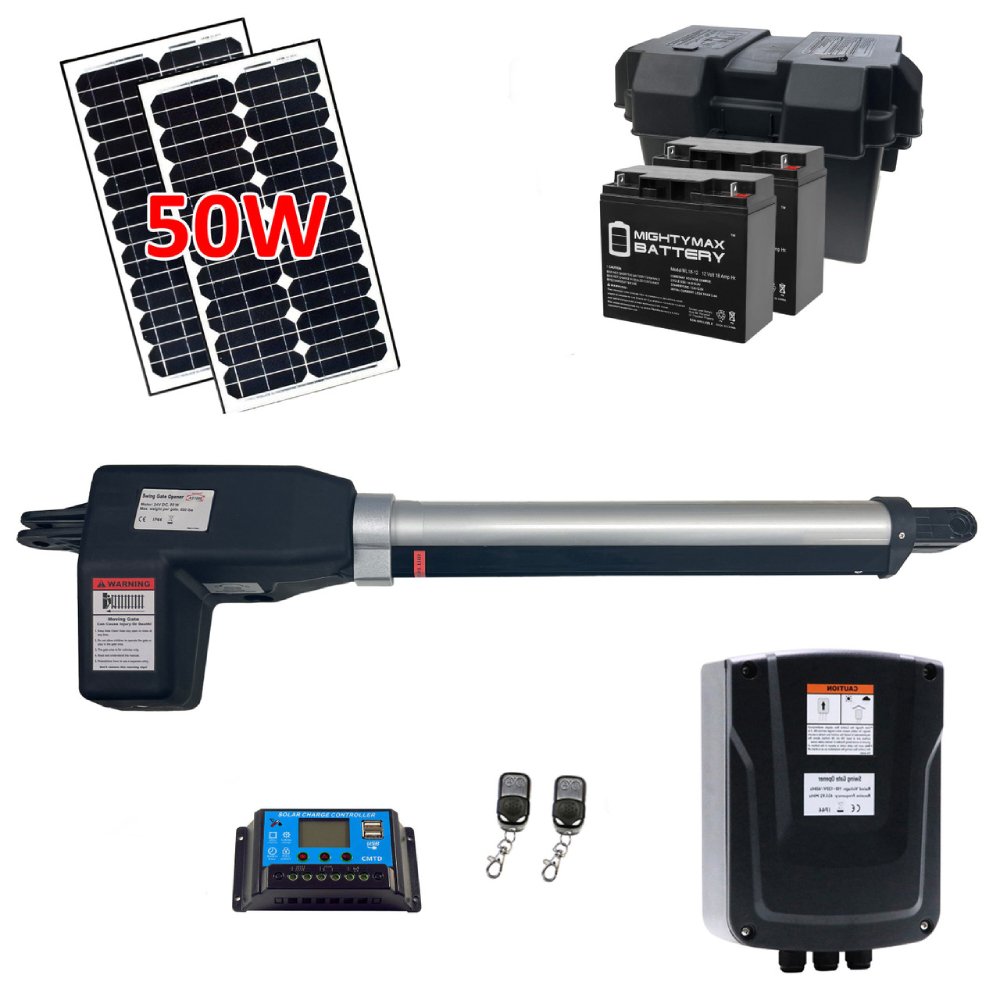 ALEKO Single Swing Gate Operator Solar Kit [AS600 AC/DC] (SAK18364)-SAKSBY
