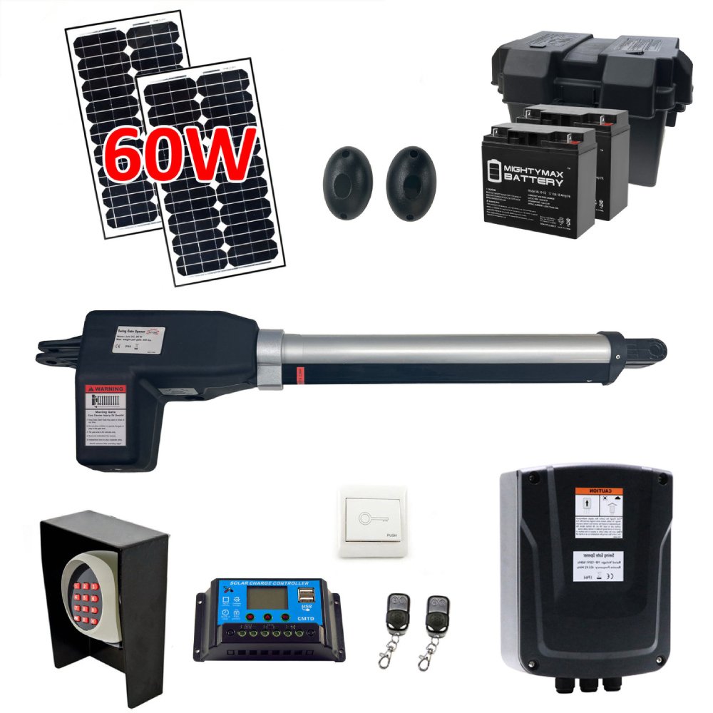 ALEKO Single Swing Gate Operator Solar Kit [AS600 AC/DC] (SAK18364)-SAKSBY