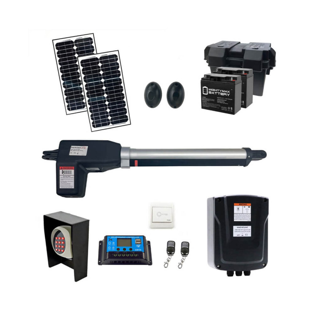 Aleko Premium Single Swing Gate Operator Solar Kit, 1760LBS [AS600 AC/DC] (SAK18364)