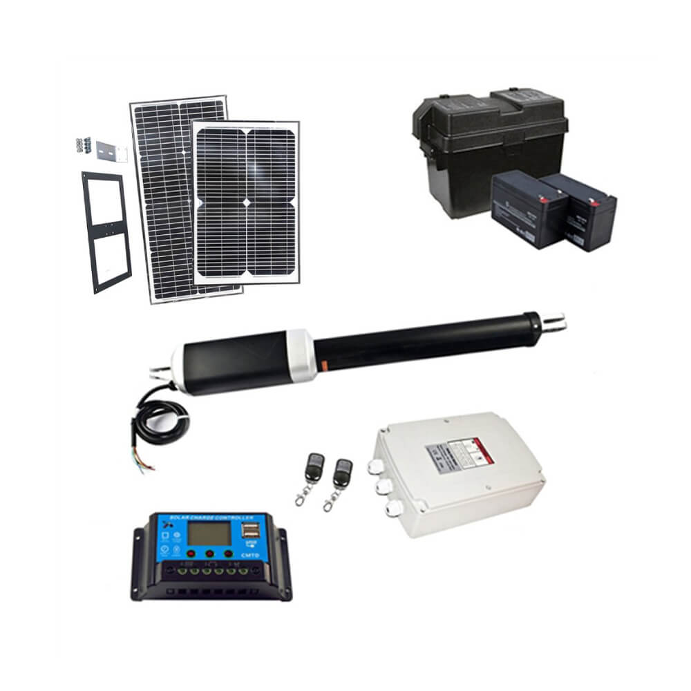 Aleko Single Swing Gate Operator Solar Kit With Adjustable Auto Close, 880LBS [GG650/AS650 AC/DC] (SAK42978)