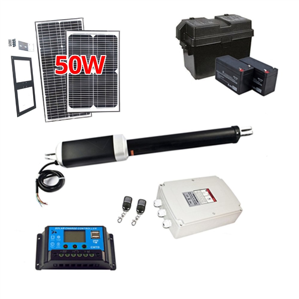 ALEKO Single Swing Gate Operator Solar Kit With Adjustable Auto Close [GG650/AS650 AC/DC] (SAK42978)-SAKSBY