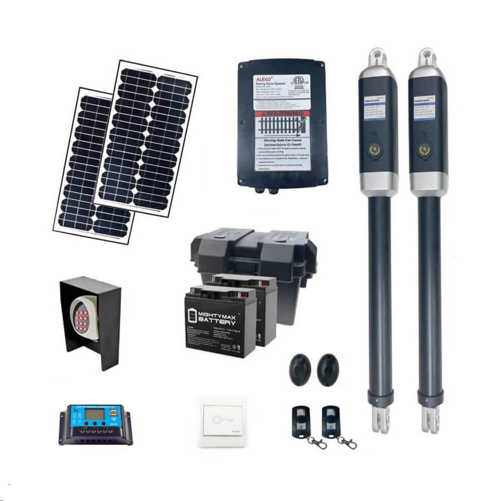Aleko Premium ETL Listed Single Swing Gate Operator Solar Kit, 1760LBS [GG650U/AS650U] (SAK73602)
