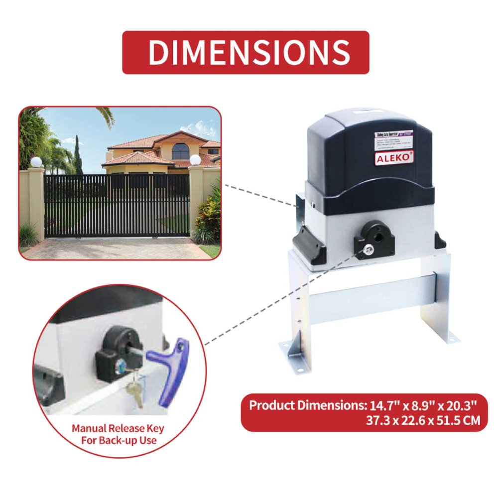 ALEKO Sliding Gate Opener Basic Kit [AC2700] (SAK68249)-SAKSBY
