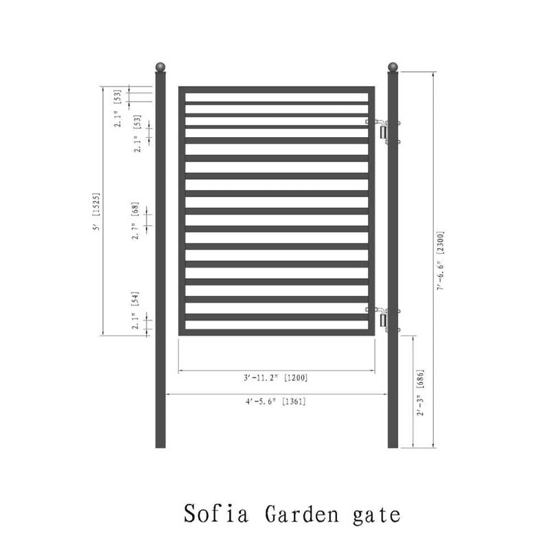 ALEKO SOFIA Style Steel Pedestrian Gate, 5FT (SAK12567)-SAKSBY