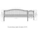 ALEKO ST. LOUIS Style Steel Single Swing Driveway Gate With Pedestrian Gate (SAK13954)-SAKSBY