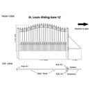 ALEKO ST.LOUIS Style Steel Sliding Driveway Gate (SAK64978)-SAKSBY