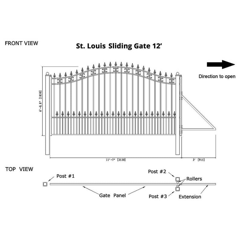 ALEKO ST.LOUIS Style Steel Sliding Driveway Gate (SAK64978)-SAKSBY