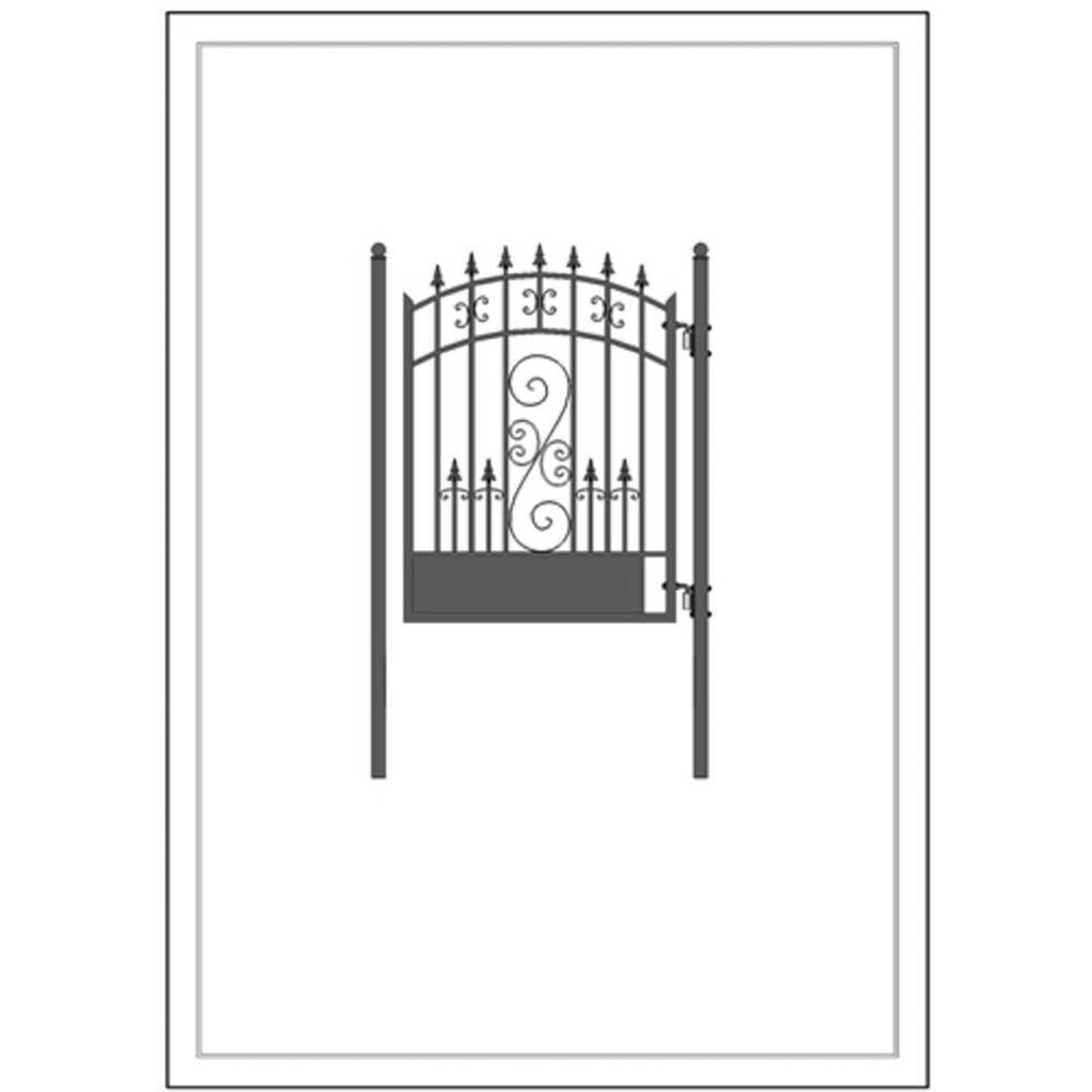 Aleko Venice Style Powder Coated Steel Pedestrian Gate, 5FT [PGVEN-AP] (SAK38412) - Saksby Wholesale - Gate View