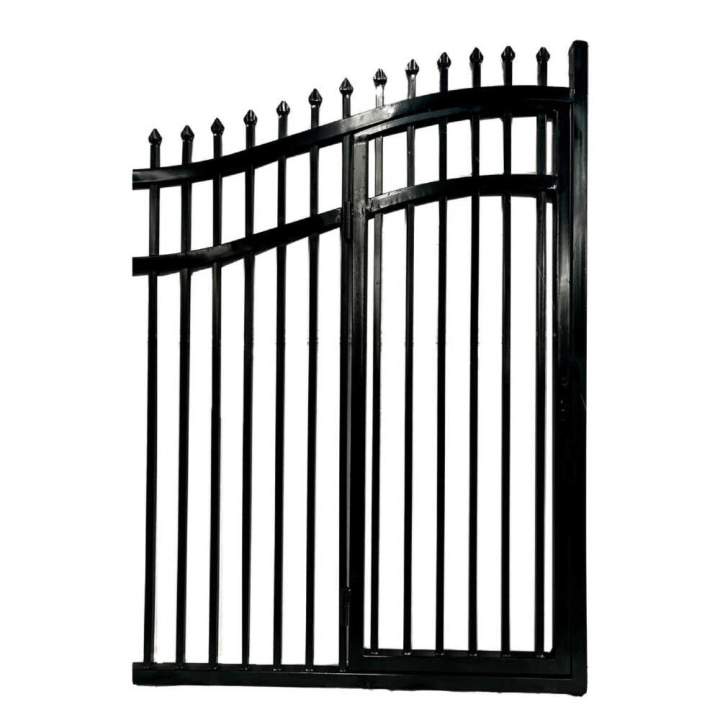 ALEKO Vienna Style Steel Dual Swing Driveway Gate With Built In Pedestrian Door (SAK75103)-SAKSBY