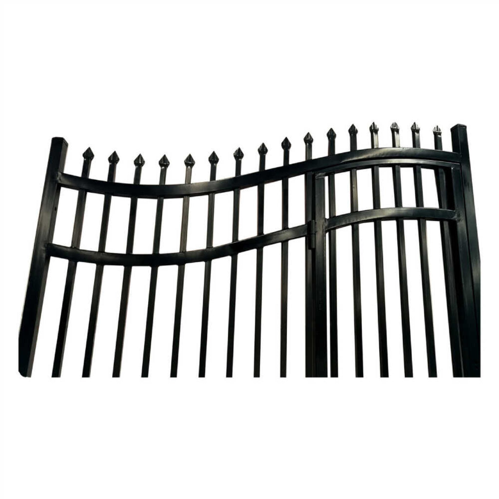 ALEKO Vienna Style Steel Dual Swing Driveway Gate With Built In Pedestrian Door (SAK75103)-SAKSBY