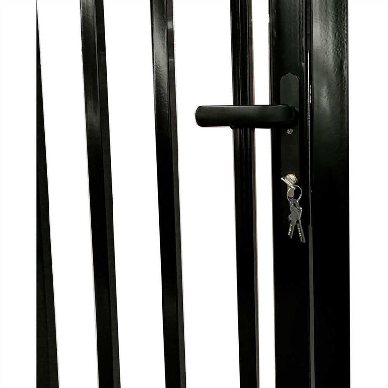 ALEKO Vienna Style Steel Dual Swing Driveway Gate With Built In Pedestrian Door (SAK75103)-SAKSBY