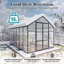 [08X12FT] All Season Outdoor Backyard Polycarbonate Greenhouse With Raised Base And Aluminum Frame (SAK78614) - Saksby Wholesale - Retention View