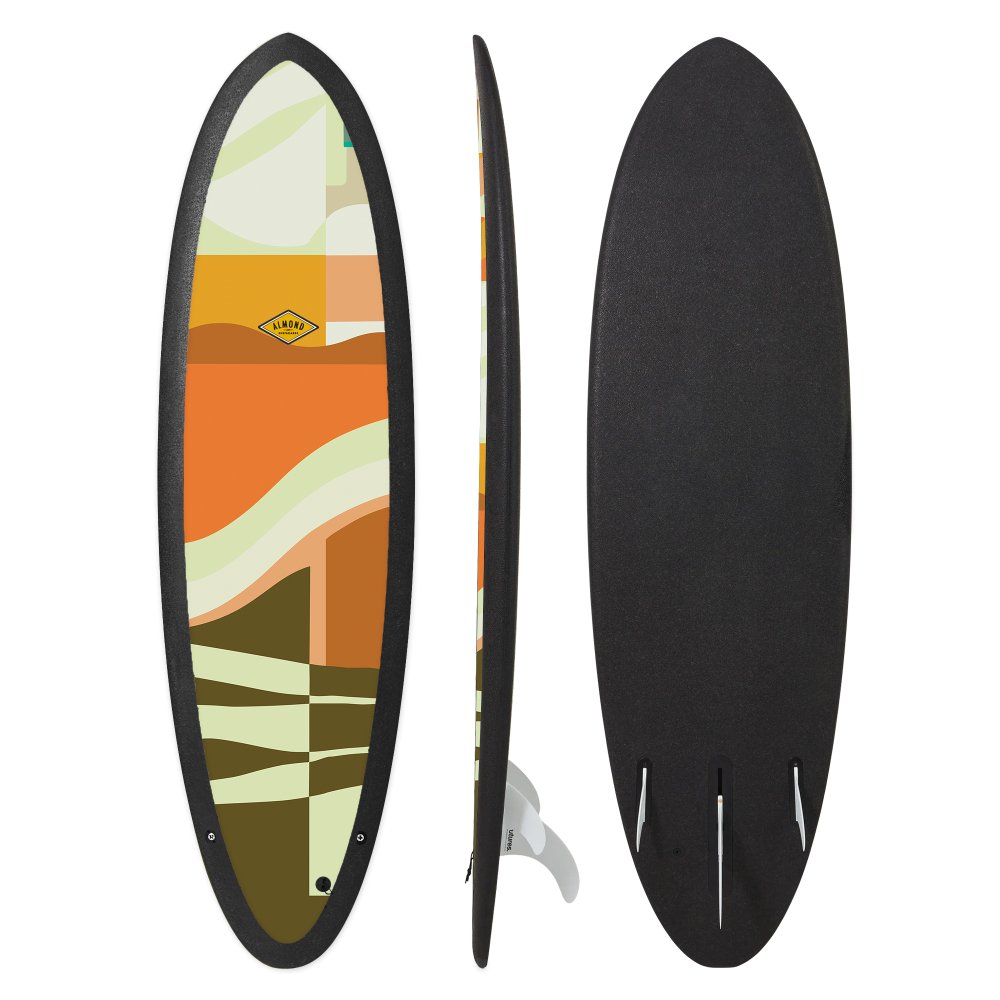 ALMOND SURFBOARD 6'4 R-SERIES Plez Phez With High Density Closed Cell Foam And No Wax Deck Pad (SAK69382) - SAKSBY.com - Surfboard - SAKSBY.com