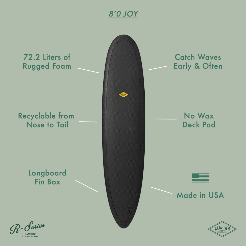 ALMOND SURFBOARD 8'0 R-SERIES JOY Surfboard With High Volume And Low-Rocker Design (SAK89013) - SAKSBY.com - Surfboard - SAKSBY.com