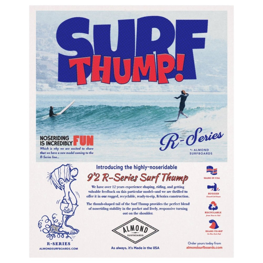 ALMOND SURFBOARD 9'2 R-SERIES Surf Thump With High Density Foam And Noserideable (SAK32109) - SAKSBY.com - Surfboard - SAKSBY.com