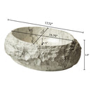 Alora 18-Inch Ivory Oval Bathroom Resin Vessel Basin Sink With Stone Pattern (SAK79130) - Saksby Wholesale - Dimension View