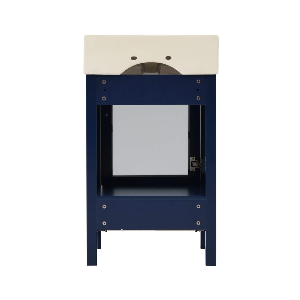 Alora 20-Inch Modern Blue Bathroom Vanity With Ceramic Sink And Storage Cabinet (SAK39851) - Saksby Wholesale - Back View