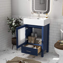 Alora 20-Inch Modern Blue Bathroom Vanity With Ceramic Sink And Storage Cabinet (SAK39851) - Saksby Wholesale - Open Doors Lifestyle Image