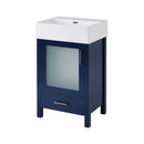 Alora 20-Inch Modern Blue Bathroom Vanity With Ceramic Sink And Storage Cabinet (SAK39851) - Saksby Wholesale - Side Front View