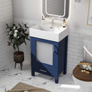 Alora 20-Inch Modern Blue Bathroom Vanity With Ceramic Sink And Storage Cabinet (SAK39851) - Saksby Wholesale - Side Top View Lifestyle