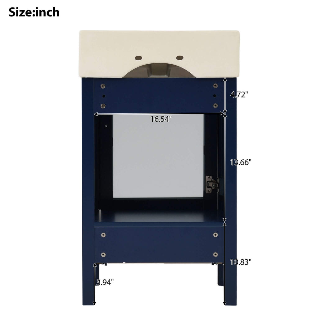 Alora 20-Inch Modern Blue Bathroom Vanity With Ceramic Sink And Storage Cabinet (SAK39851) - Saksby Wholesale - Storage Cabinet Dimensions