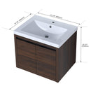 Alora Floating Walnut Bathroom Vanity With Resin Sink Soft Close Doors (SAK62941)