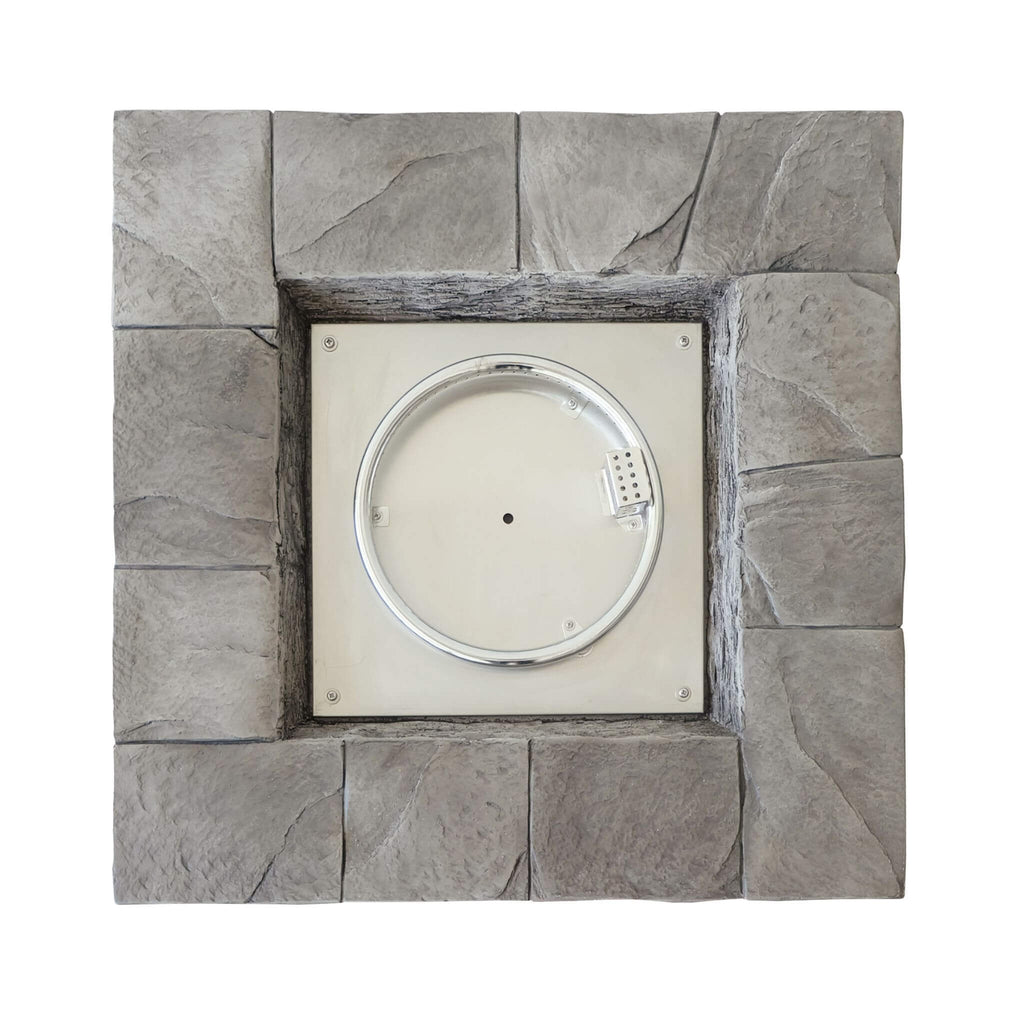 Alora 30-Inch Modern Outdoor 40K BTU Steel Frame Propane Fire Table With Lava Rocks (SAK12756) - Saksby Wholesale - Burner View