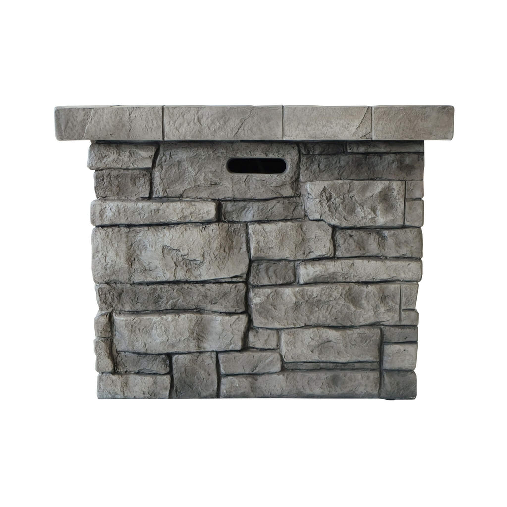 Alora 30-Inch Modern Outdoor 40K BTU Steel Frame Propane Fire Table With Lava Rocks (SAK12756) - Saksby Wholesale - Front View