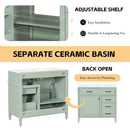 Alora 36-Inch Freestanding Bathroom Vanity With Ceramic Sink And Storage Cabinets [Faucet Not Included] (SAK86310) - Saksby Wholesale - Basin Features