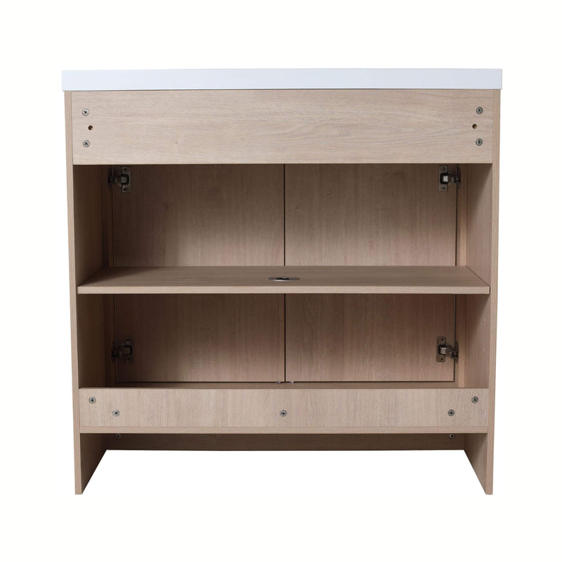 Alora 36-Inch Freestanding Bathroom Vanity With White Resin Sink (SAK92710) - Saksby Wholesale - Inside Back View 