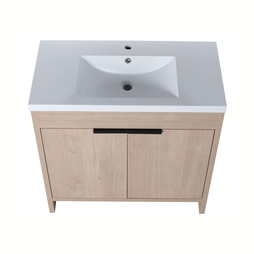 Alora 36-Inch Freestanding Bathroom Vanity With White Resin Sink (SAK92710) - Saksby Wholesale - Top View