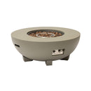 Alora 36-Inch Round Outdoor Iron Patio Fire Pit Table With Metal Cover (SAK71954) - Saksby Wholesale - Full View With Stones