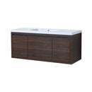 Alora 48-Inch Floating Walnut Bathroom Vanity With Resin Sink Soft Close Doors (SAK62941) - Saksby Wholesale - Side View